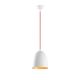 Suspension 1 ampoule cloche Gakuli D20cm Métal martelé Rouge et Blanc