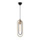 Suspension 1 lampe cadre bâtonnet Haruko Métal Noir et Or