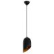 Suspension 1 lampe coupe oblique Quisky Métal Noir et Or