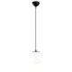 Suspension 1 lampe globe Arinore Verre Blanc et Métal Noir