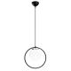 Suspension 1 lampe globe cerclé haut Bioxy Verre Blanc et Métal Noir