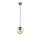 Suspension 1 lampe globe Upper Verre Transparent et Métal Or antique