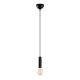Suspension 1 lampe long tube Tyrone Métal Noir