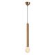 Suspension 1 lampe tube long Jona Métal Or antique