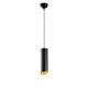 Suspension 1 lampe tube sectionnée Karasiba Métal Noir et Or