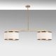 Suspension 2 abat-jour D30cm Renna 100cm Métal Blanc et Or
