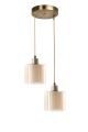Suspension 2 cylindres Tropaeum D25cm Verre et Métal Or rose