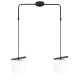 Suspension 2 lampes à barrettes Iko 64cm Verre Blanc et Métal Noir