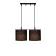Suspension 2 lampes à simple barre Senna Métal et Tissu Noir