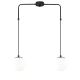 Suspension 2 lampes globe alignées Arinore Verre Blanc et Métal Noir