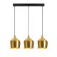 Suspension 3 ampoules alignés Keiko Métal Noir et Or