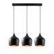 Suspension 3 ampoules alignés Keiko Métal Noir