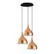 Suspension 3 ampoules échelle Gaku Métal Noir et Or rose