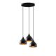 Suspension 3 ampoules échelle Gakula Métal martelé Noir