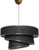 Suspension 3 cylindres design oblique Inconditus Ø40cm Noir et Or
