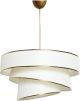 Suspension 3 cylindres design oblique Inconditus Ø40cm Blanc et Or