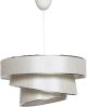 Suspension 3 cylindres design oblique Inconditus Ø40cm Blanc grisé et Argent
