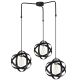 Suspension 3 lampes 3 anneaux échelle Annulis Métal Noir et Chrome
