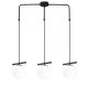 Suspension 3 lampes à barrettes linéaires Iko 81cm Verre Blanc et Métal Noir