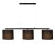 Suspension 3 lampes alignés à simple barre Senna Métal et Tissu Noir