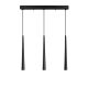 Suspension 3 lampes cornes alignées Pliunga 58cm Métal Noir