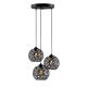 Suspension 3 lampes escalier Alessi D65cm Métal Noir
