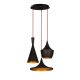 Suspension 3 lampes escalier Klipsch D51cm Métal Noir et Rouge