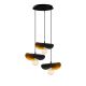 Suspension 3 lampes escalier Tools 30cm Métal Noir et Or