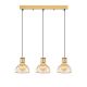 Suspension 3 lampes filaires alignées Randis 70cm Métal Or