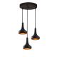 Suspension 3 lampes géodes saccade Phanes Métal Noir