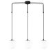Suspension 3 lampes globe alignées Arinore Verre Blanc et Métal Noir