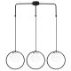 Suspension 3 lampes globes cerclés haut Bioxy Verre Blanc et Métal Noir