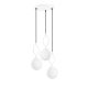 Suspension 3 lampes saccade Klimt D45cm Verre et Métal Blanc