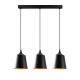 Suspension 3 lampes troncs de cône alignés Grover 70cm Métal Noir