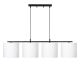 Suspension 4 lampes alignés à simple barre Senna Métal Noir et Tissu Blanc