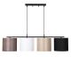 Suspension 4 lampes alignés à simple barre Senna Métal Noir et Tissu Multicolore