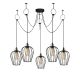 Suspension 5 lampes à cage filaire araignée Cyclos 120cm Métal Noir