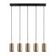 Suspension 5 lampes Matta 78cm Métal Noir et Or