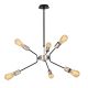 Suspension 6 lampes 3 arcs Sparrow D60cm Métal Noir et Nickel