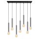Suspension 7 ampoules tube moyen Jona Métal Argent