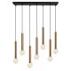 Suspension 7 ampoules tube moyen Jona Métal Or antique