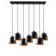 Suspension 7 cloches échelle Gakuli D16cm Métal martelé Noir