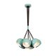 Suspension 7 lampes Krasiva Métal Blanc et Turquoise