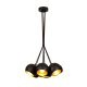Suspension 7 lampes Krasiva Métal Noir et Or