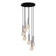 Suspension 7 lampes tube courte escalier Jona Métal Argent