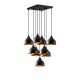 Suspension 9 ampoules échelle Gakula Métal martelé Noir