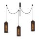 Suspension araignée 3 lampes Pius Métal perforé Noir