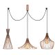 Suspension araignée filaire 3 lampes Snaya D114cm Métal Noir et Or rose