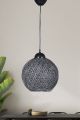 Suspension Berleda D22cm Métal Noir et Coton Gris foncé