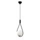Suspension boucle 1 lampe globe Zenon Verre Blanc et Métal Noir